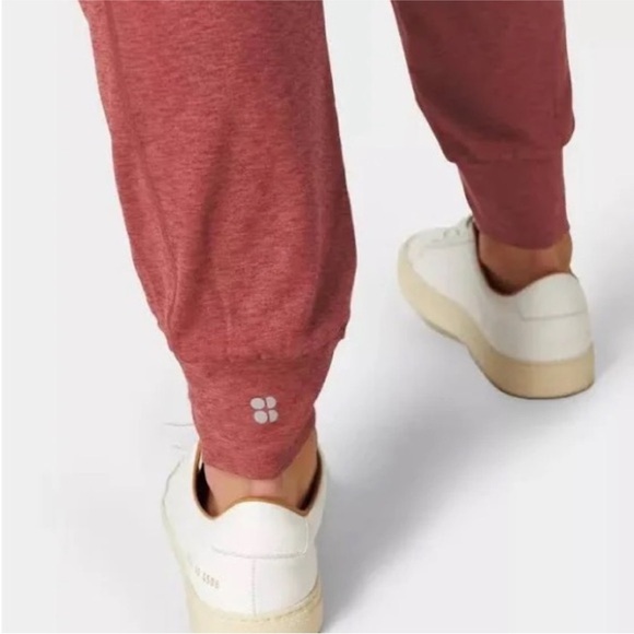 Sweaty Betty Gary Long Sleeve Jogger Jumpsuit Falu Marled Red Knit Medium - Picture 2 of 12